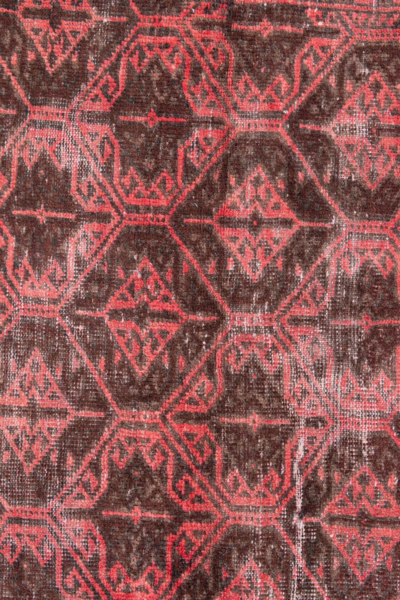 3' 7 x 7' Hand Knotted Ultra Vintage Persian Wool Rug