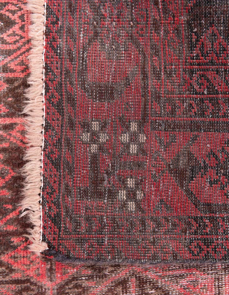 Detail image of 3' 7 x 7'  Hand Knotted Ultra Vintage Persian Wool Rug