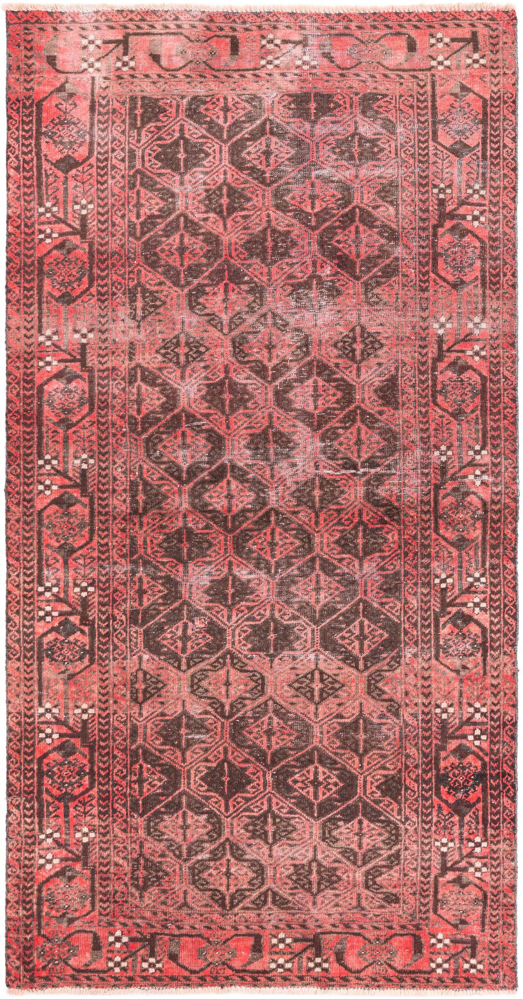 3' 7 x 7' Hand Knotted Ultra Vintage Persian Wool Rug
