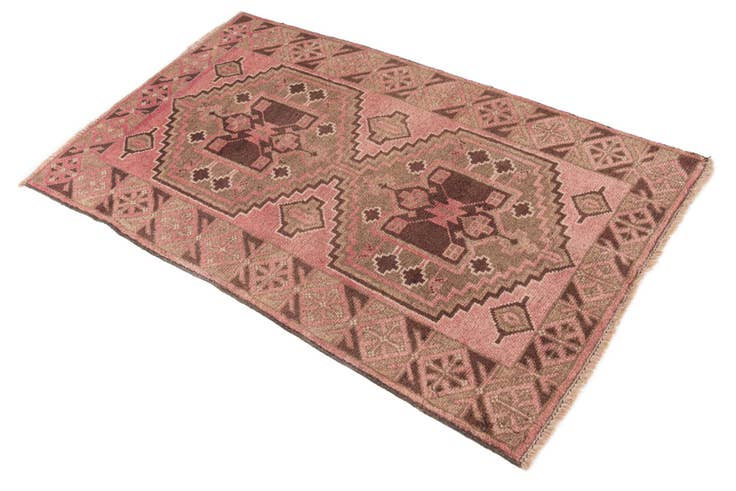 Detail image of 2' 9 x 4' 9 Hand Knotted Ultra Vintage Persian Wool Rug