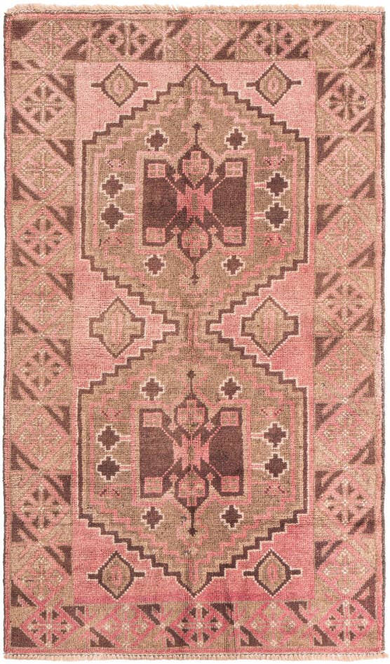 Detail image of 2' 9 x 4' 9 Hand Knotted Ultra Vintage Persian Wool Rug