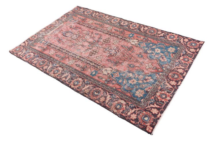 Detail image of 3' 9 x 5' 10 Hand Knotted Ultra Vintage Persian Wool Rug