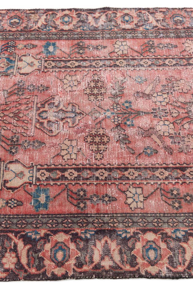 Detail image of 3' 9 x 5' 10 Hand Knotted Ultra Vintage Persian Wool Rug