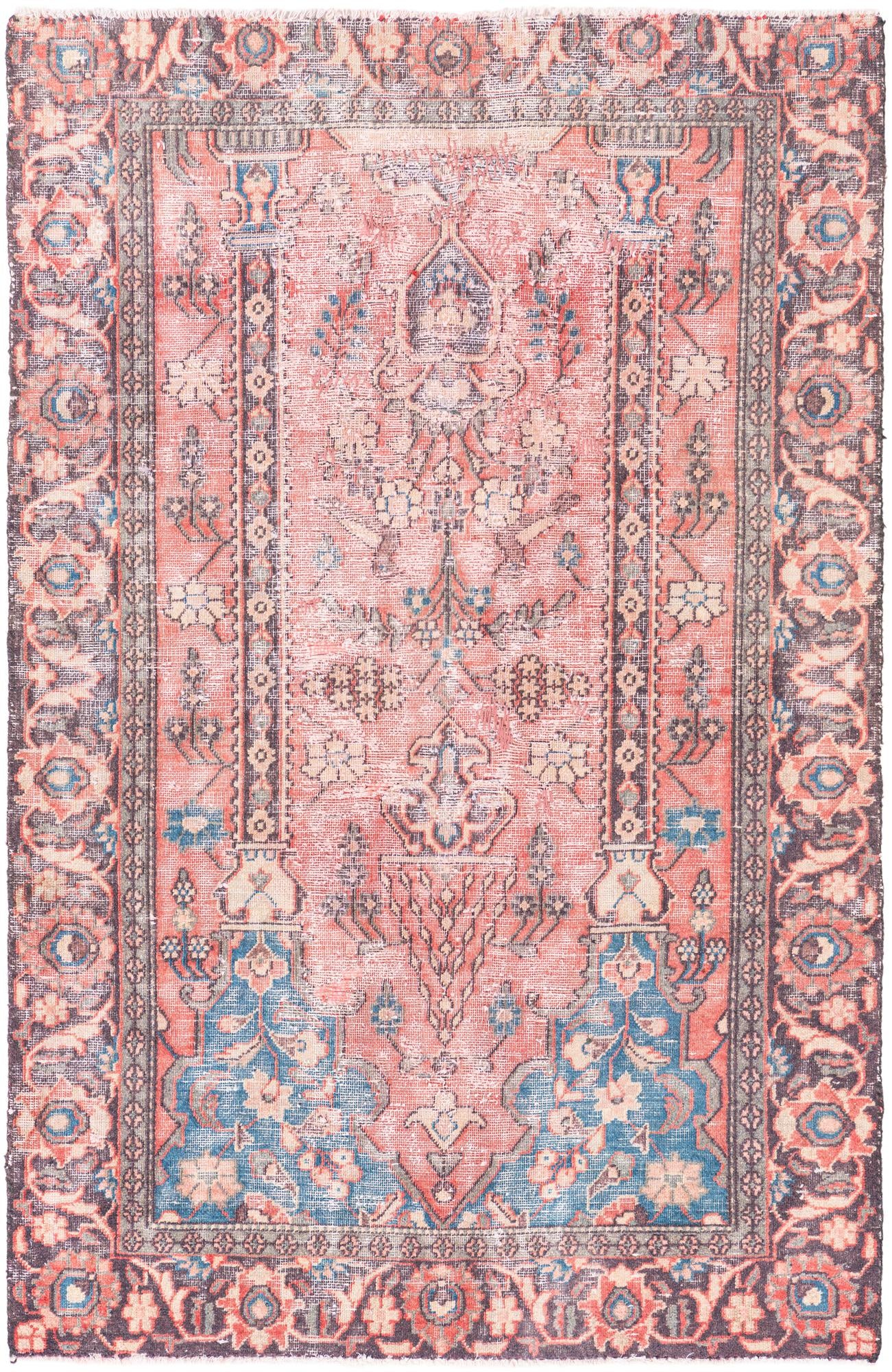 3' 9 x 5' 10 Hand Knotted Ultra Vintage Persian Wool Rug