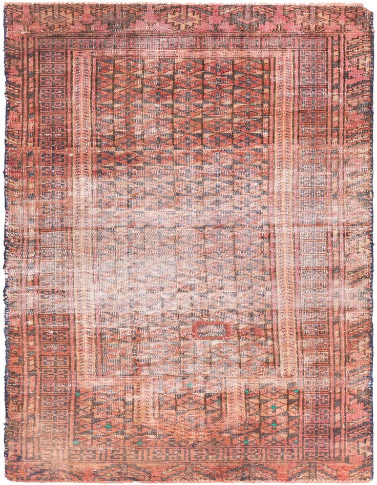 Detail image of 2' 9 x 5' 7 Hand Knotted Ultra Vintage Persian Wool Rug
