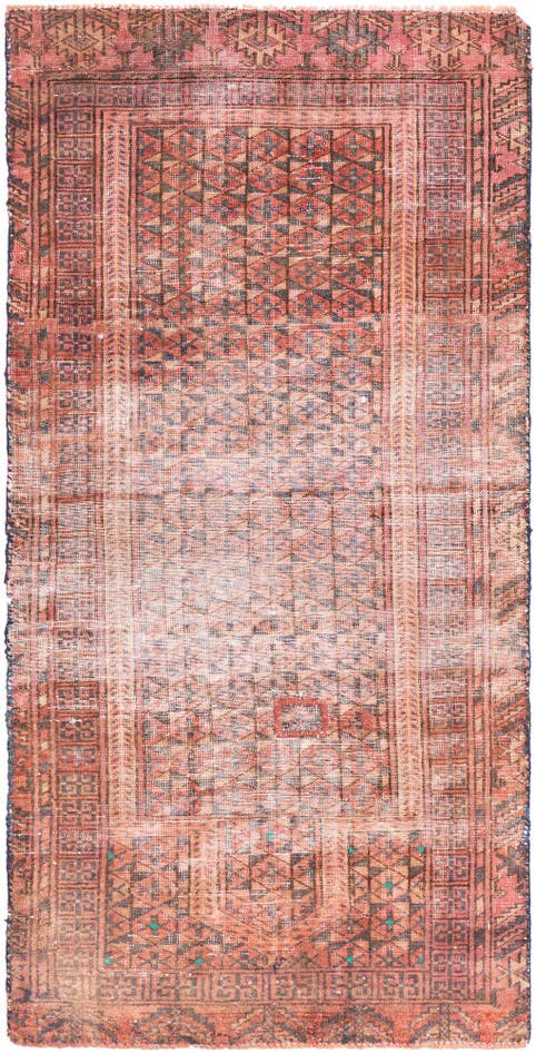 Detail image of 2' 9 x 5' 7 Hand Knotted Ultra Vintage Persian Wool Rug