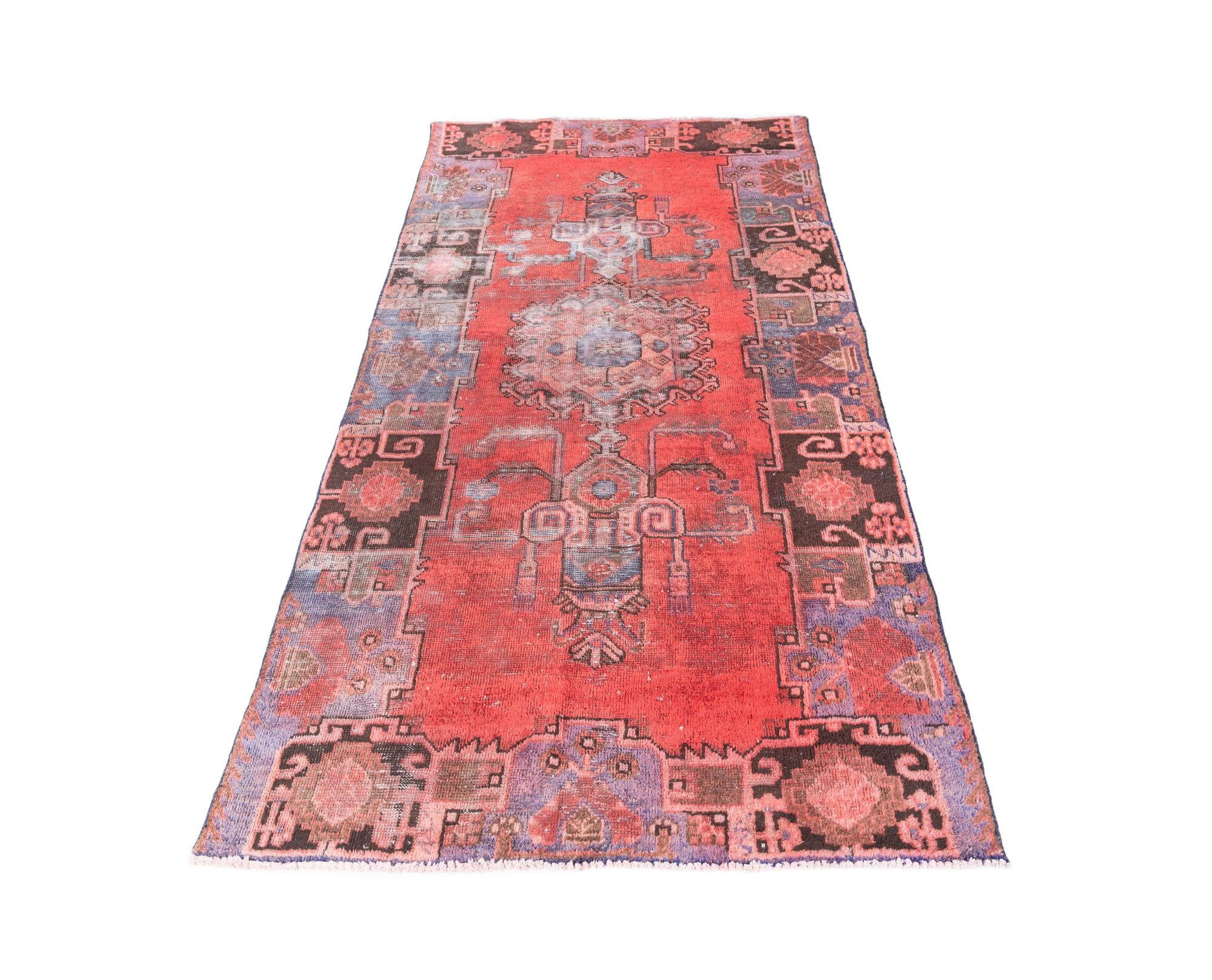 4' x 7' 6 Hand Knotted Ultra Vintage Persian Wool Rug