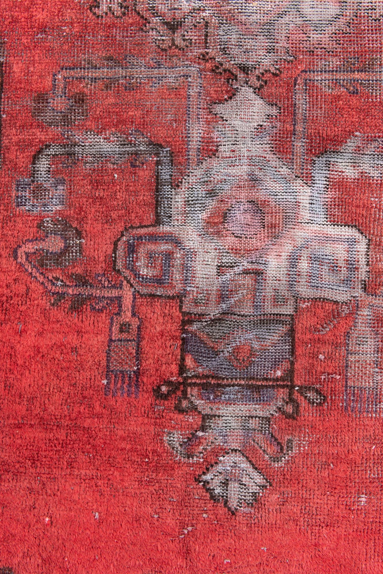 4' x 7' 6 Hand Knotted Ultra Vintage Persian Wool Rug