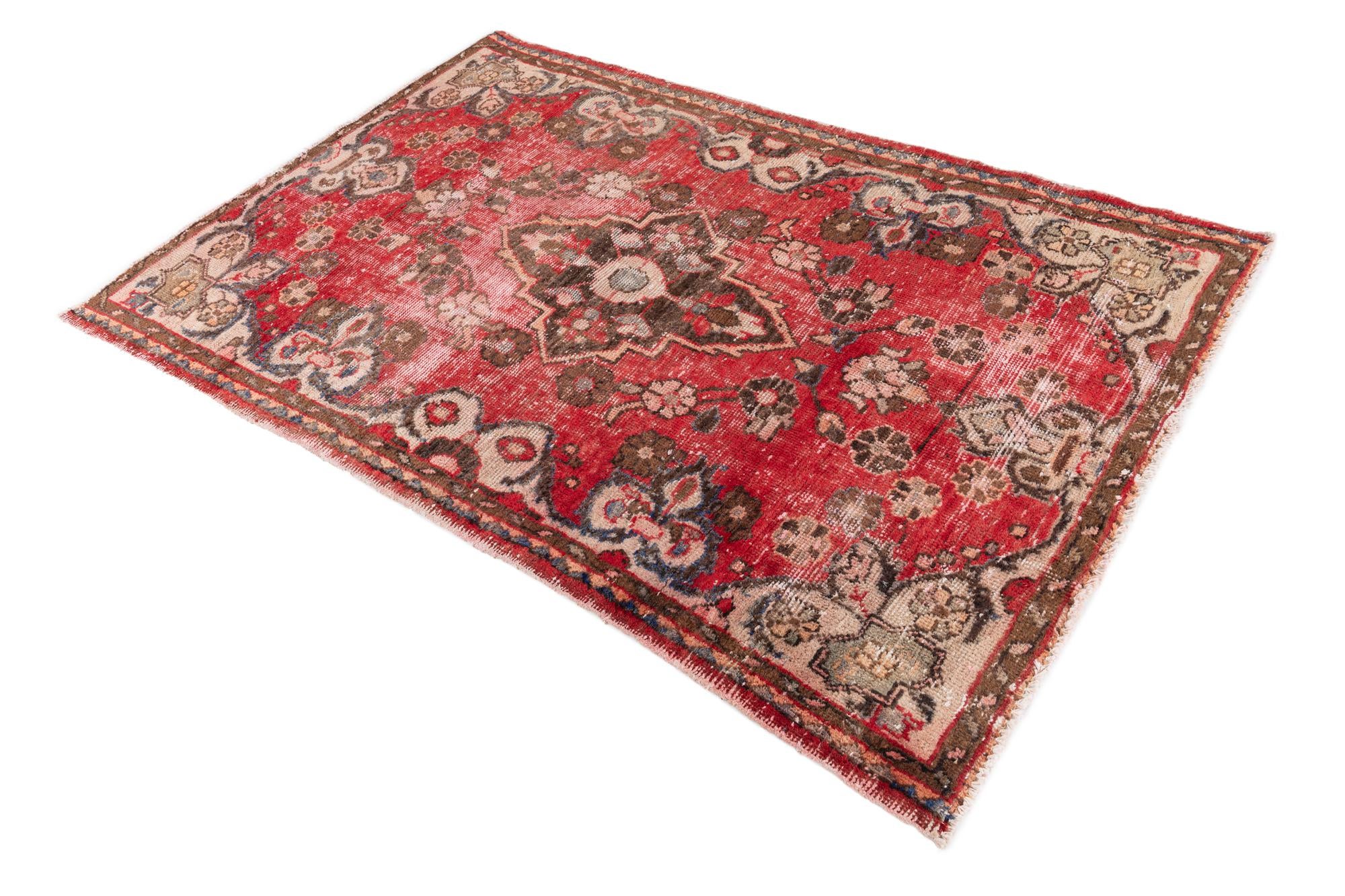 4' x 6' 3 Hand Knotted Ultra Vintage Persian Wool Rug