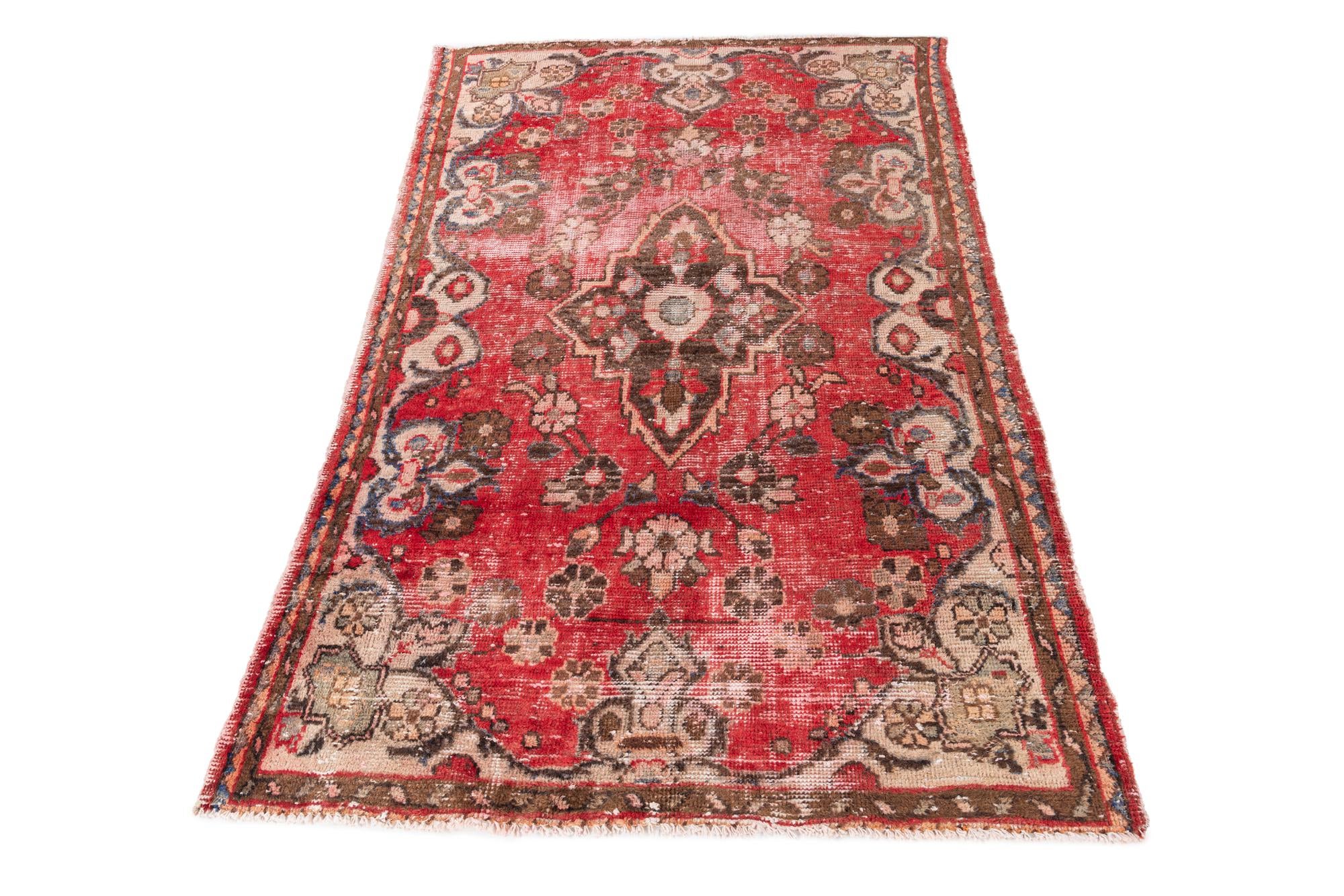 4' x 6' 3 Hand Knotted Ultra Vintage Persian Wool Rug