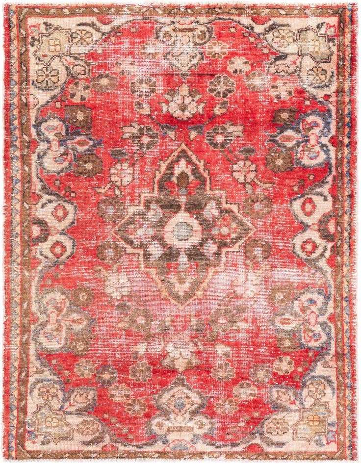 Detail image of 4' x 6' 3 Hand Knotted Ultra Vintage Persian Wool Rug