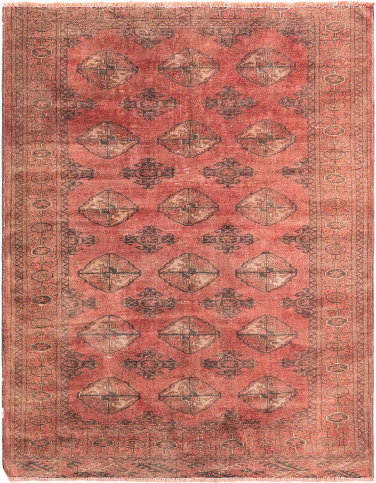 Detail image of 3' 3 x 4' 3 Hand Knotted Ultra Vintage Persian Wool Rug