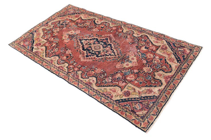 Detail image of 3' 3 x 5' 6 Hand Knotted Ultra Vintage Persian Wool Rug