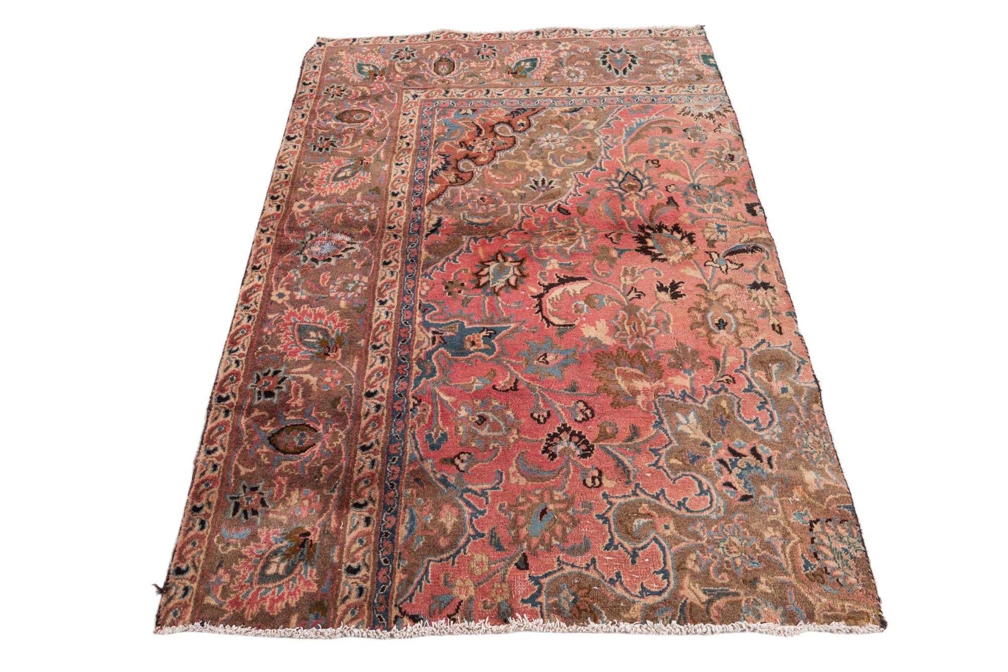 3' 9 x 5' 10 Hand Knotted Ultra Vintage Persian Wool Rug