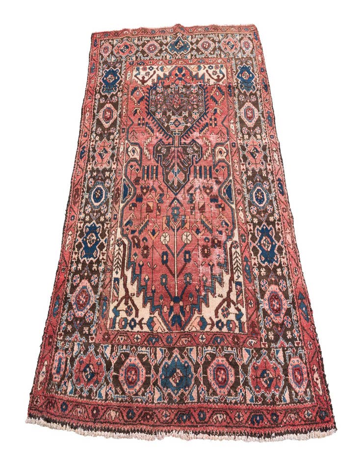 Detail image of 4' 7 x 6'  Hand Knotted Ultra Vintage Persian Wool Rug