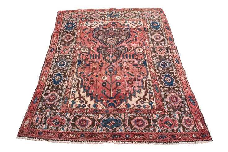 Detail image of 4' 7 x 6' Hand Knotted Ultra Vintage Persian Wool Rug