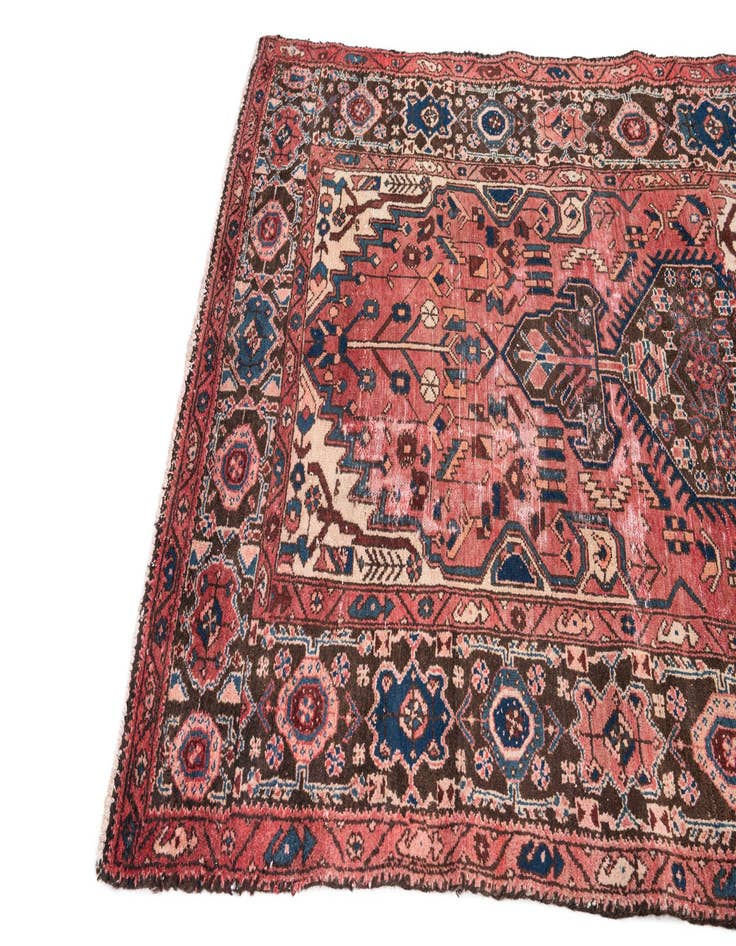 Detail image of 4' 7 x 6'  Hand Knotted Ultra Vintage Persian Wool Rug