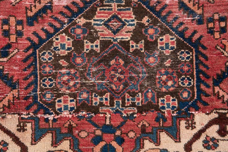 Detail image of 4' 7 x 6' Hand Knotted Ultra Vintage Persian Wool Rug