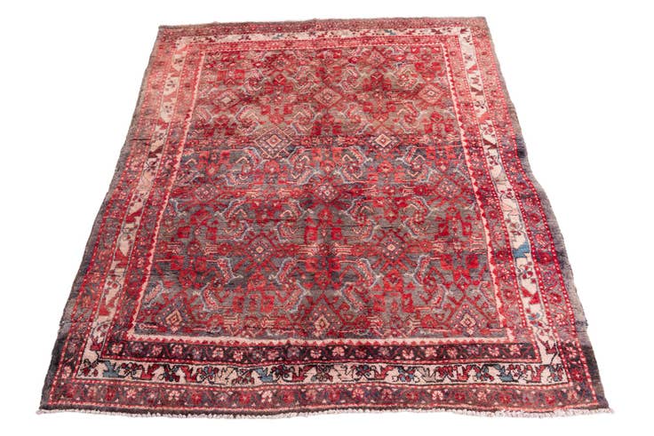 Detail image of 5' 2 x 6' 2 Hand Knotted Ultra Vintage Persian Wool Rug