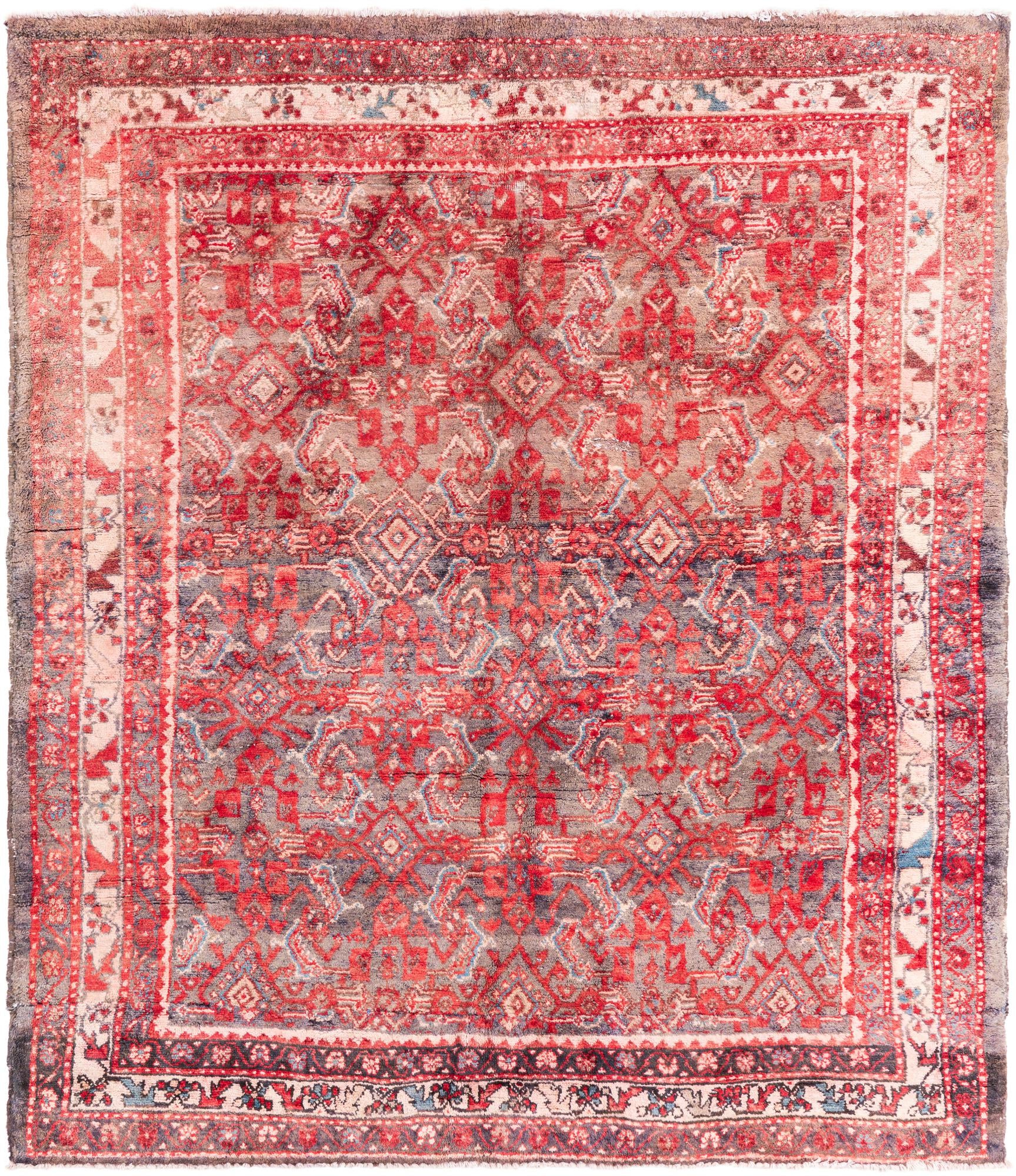 5' 2 x 6' 2 Hand Knotted Ultra Vintage Persian Wool Rug