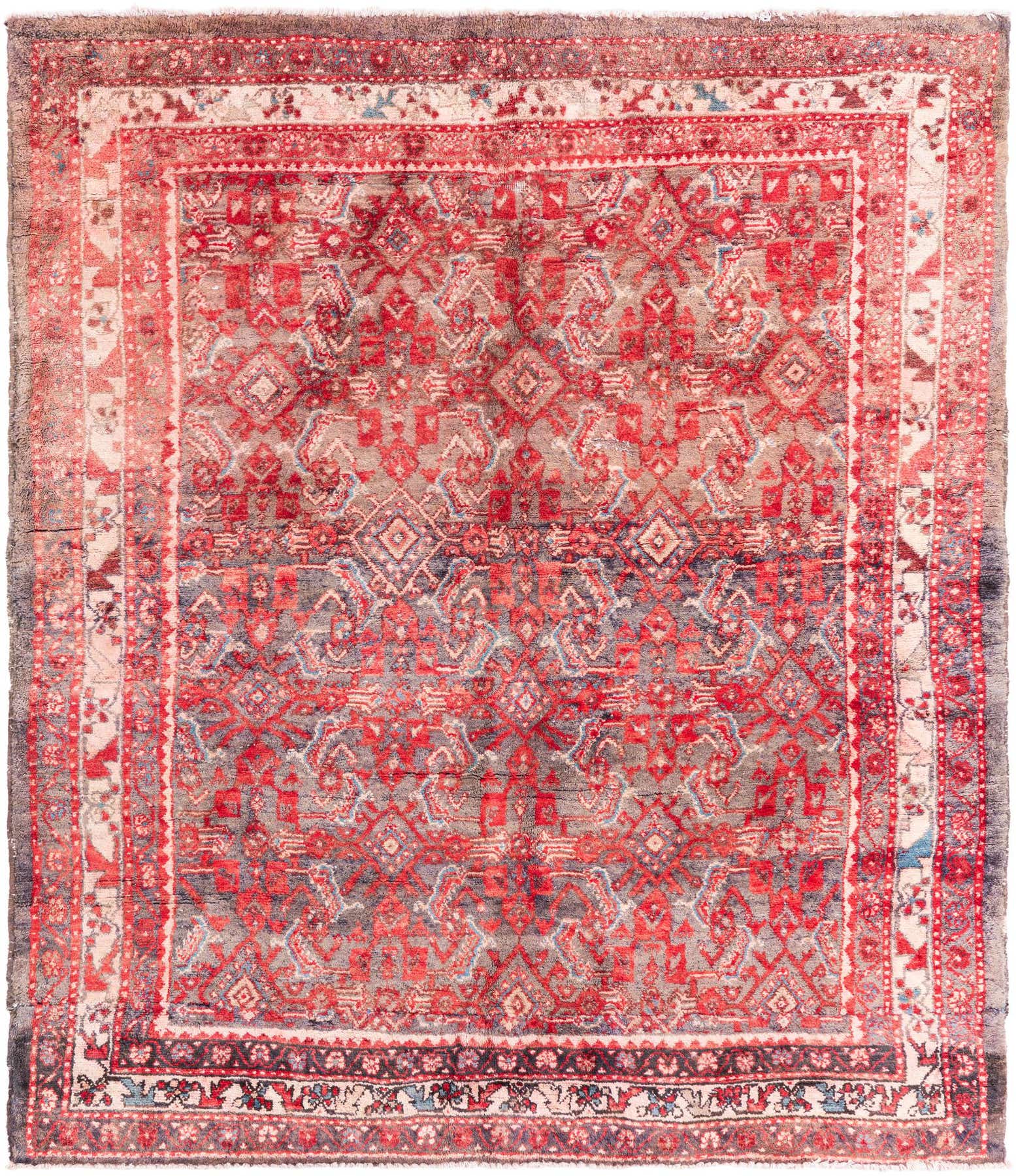 5' 2 x 6' 2 Hand Knotted Ultra Vintage Persian Wool Rug