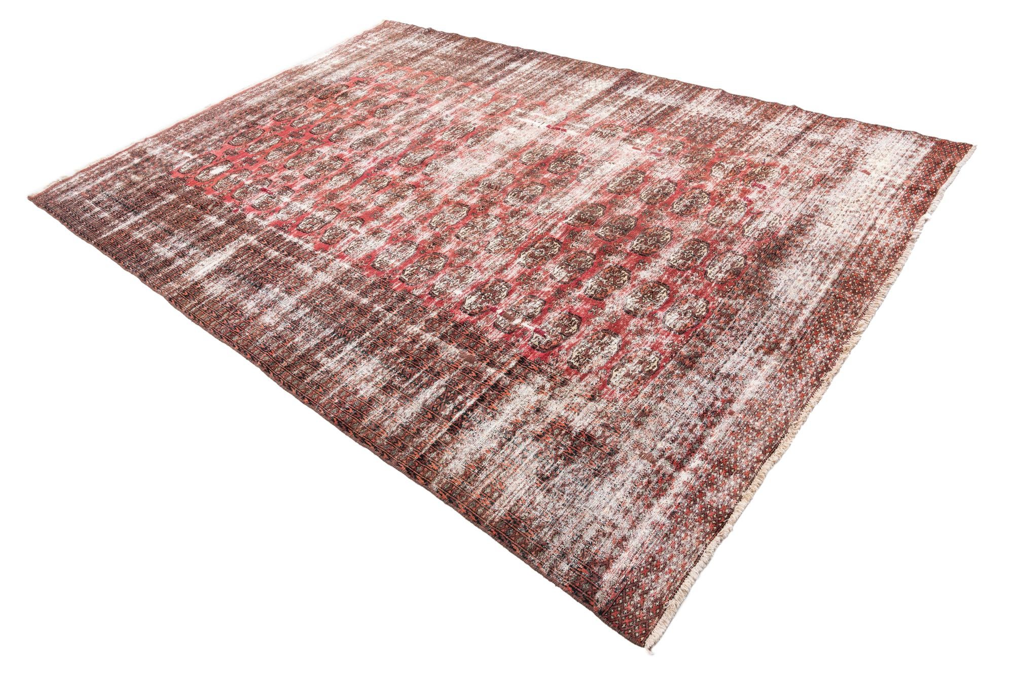6' 9 x 10' Hand Knotted Ultra Vintage Persian Wool Rug