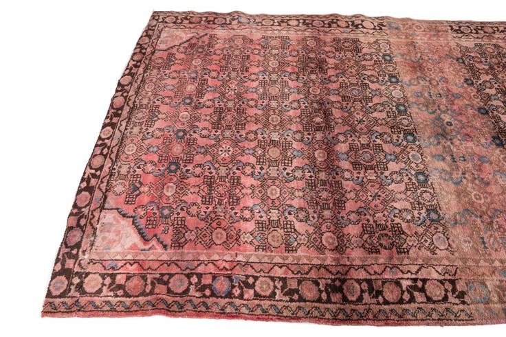 Detail image of 5' 2 x 9' 10 Hand Knotted Ultra Vintage Persian Wool Rug