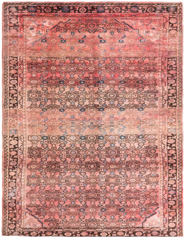 Detail image of 5' 2 x 9' 10 Hand Knotted Ultra Vintage Persian Wool Rug