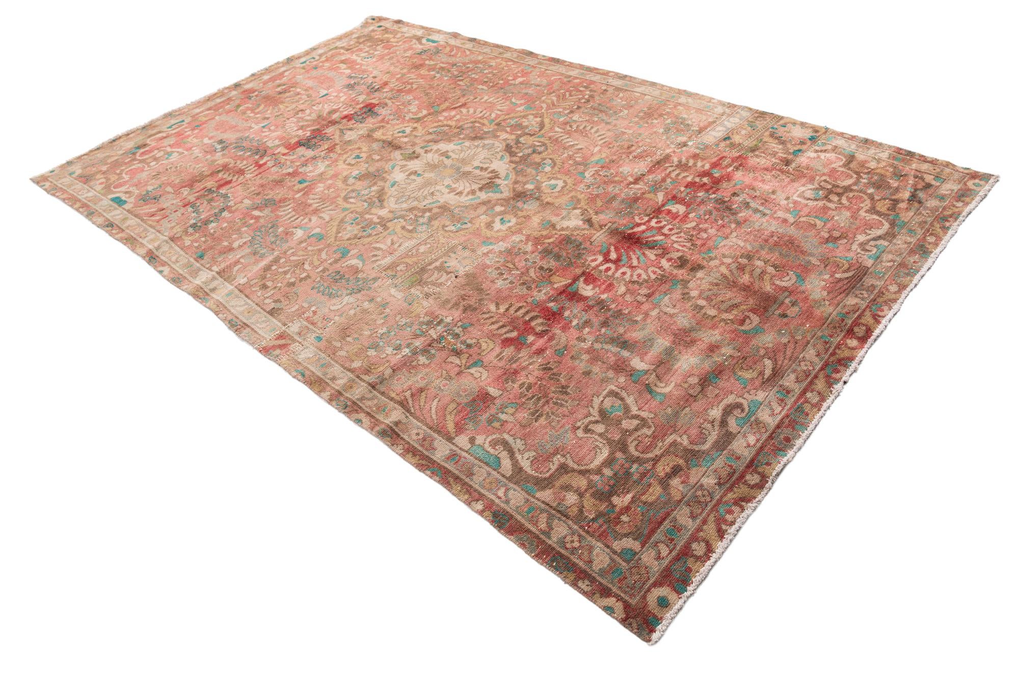 6' 5 x 10' Hand Knotted Ultra Vintage Persian Wool Rug