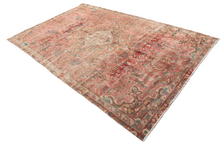 Detail image of 6' 5 x 10' Hand Knotted Ultra Vintage Persian Wool Rug