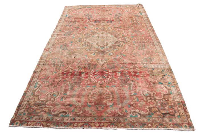 6' 5 x 10' Hand Knotted Ultra Vintage Persian Wool Rug