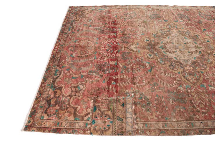 Detail image of 6' 5 x 10' Hand Knotted Ultra Vintage Persian Wool Rug
