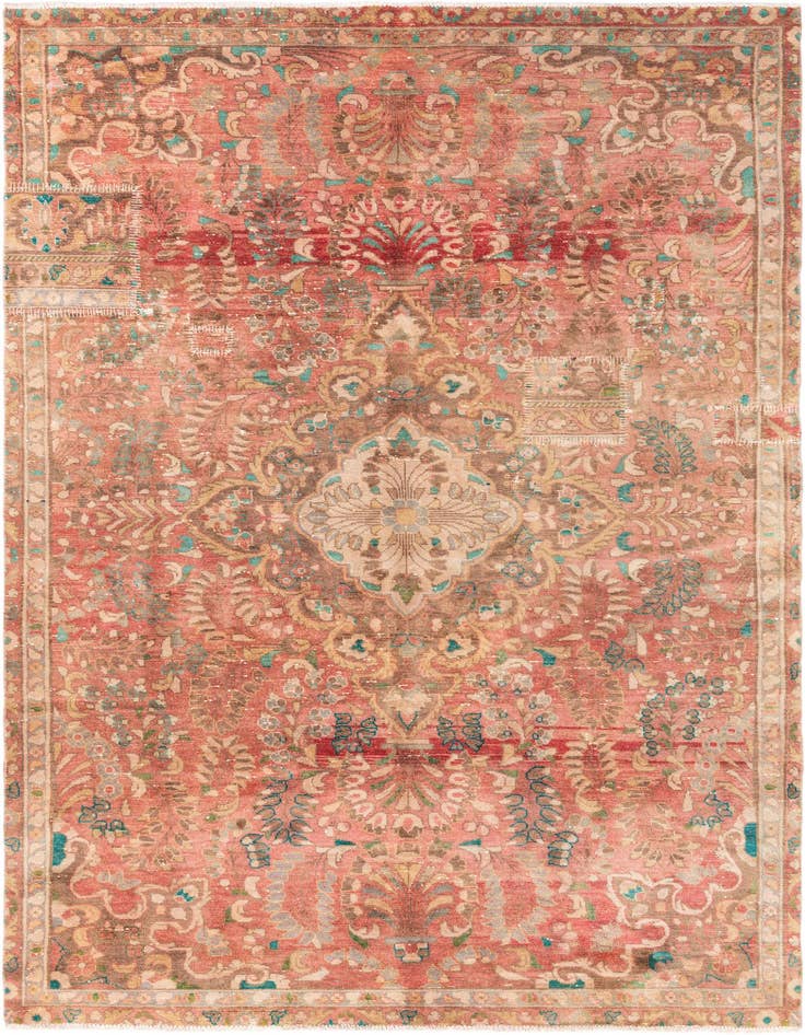 Detail image of 6' 5 x 10' Hand Knotted Ultra Vintage Persian Wool Rug