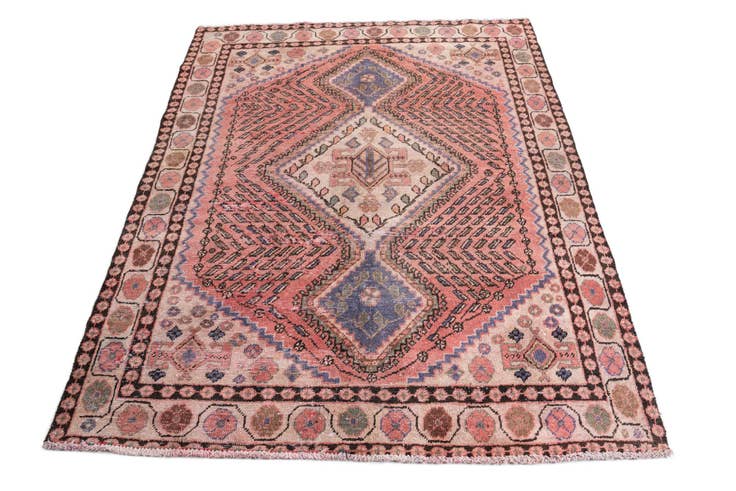 Detail image of 5' 2 x 6' 6 Hand Knotted Ultra Vintage Persian Wool Rug