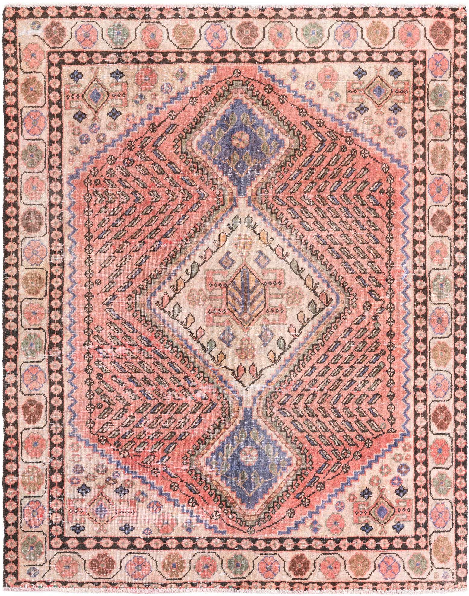 5' 2 x 6' 6 Hand Knotted Ultra Vintage Persian Wool Rug