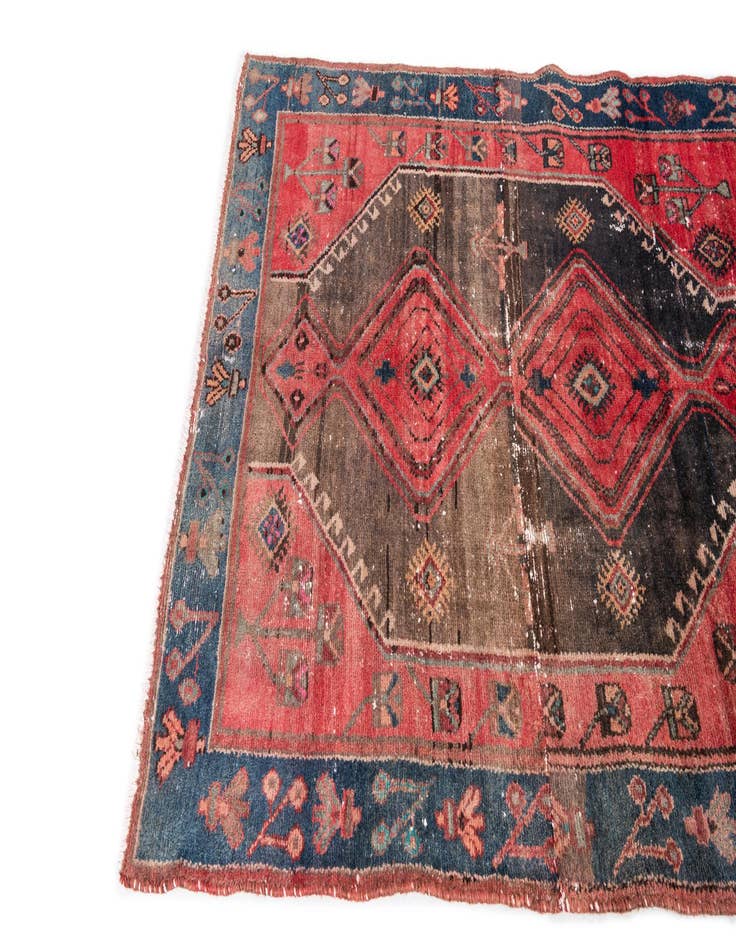 Detail image of 4' 2 x 5' 5  Hand Knotted Ultra Vintage Persian Wool Rug