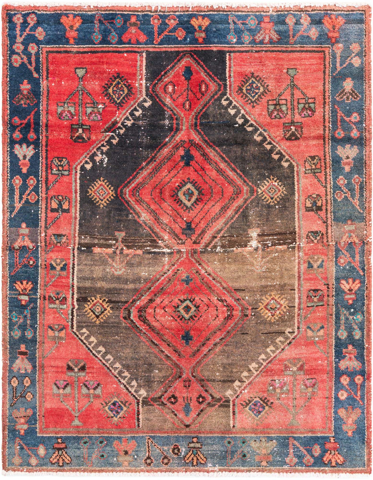 Primary image 4' 2 x 5' 5  Hand Knotted Ultra Vintage Persian Wool Rug