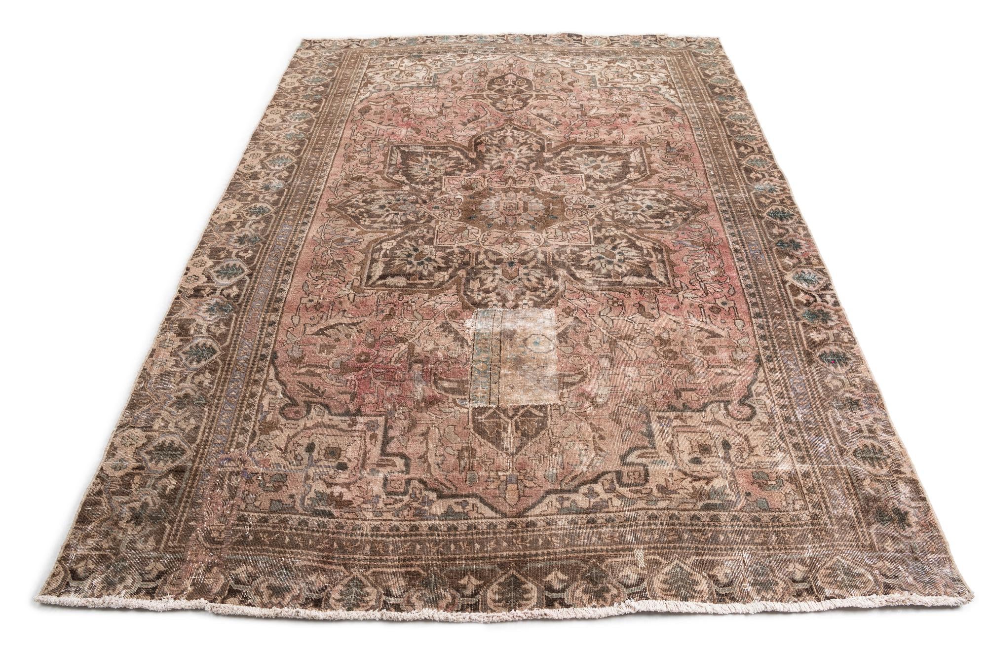7' 1 x 9' 9 Hand Knotted Ultra Vintage Persian Wool Rug