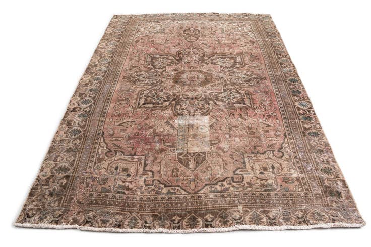 Detail image of 7' 1 x 9' 9 Hand Knotted Ultra Vintage Persian Wool Rug