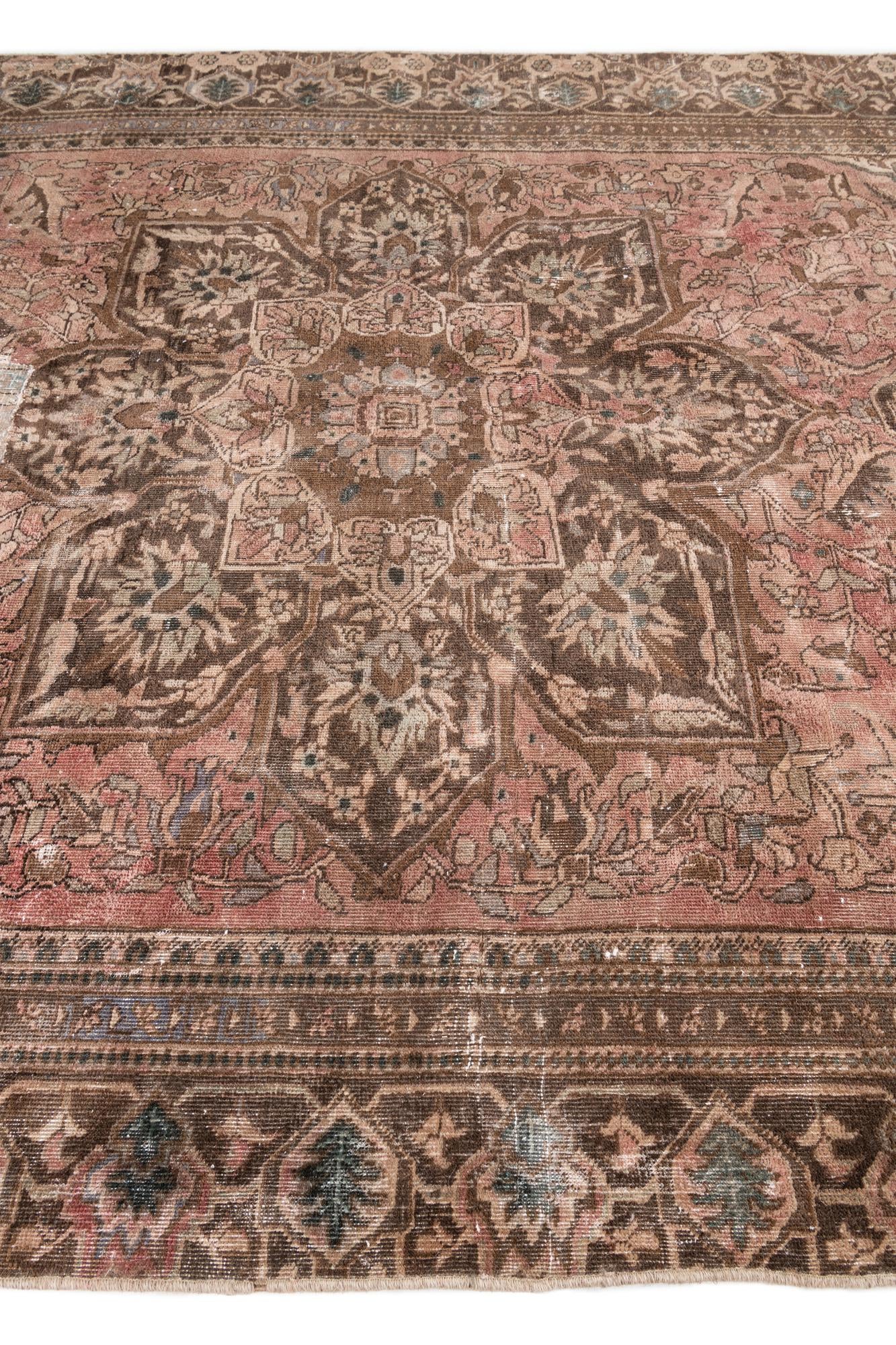 7' 1 x 9' 9 Hand Knotted Ultra Vintage Persian Wool Rug
