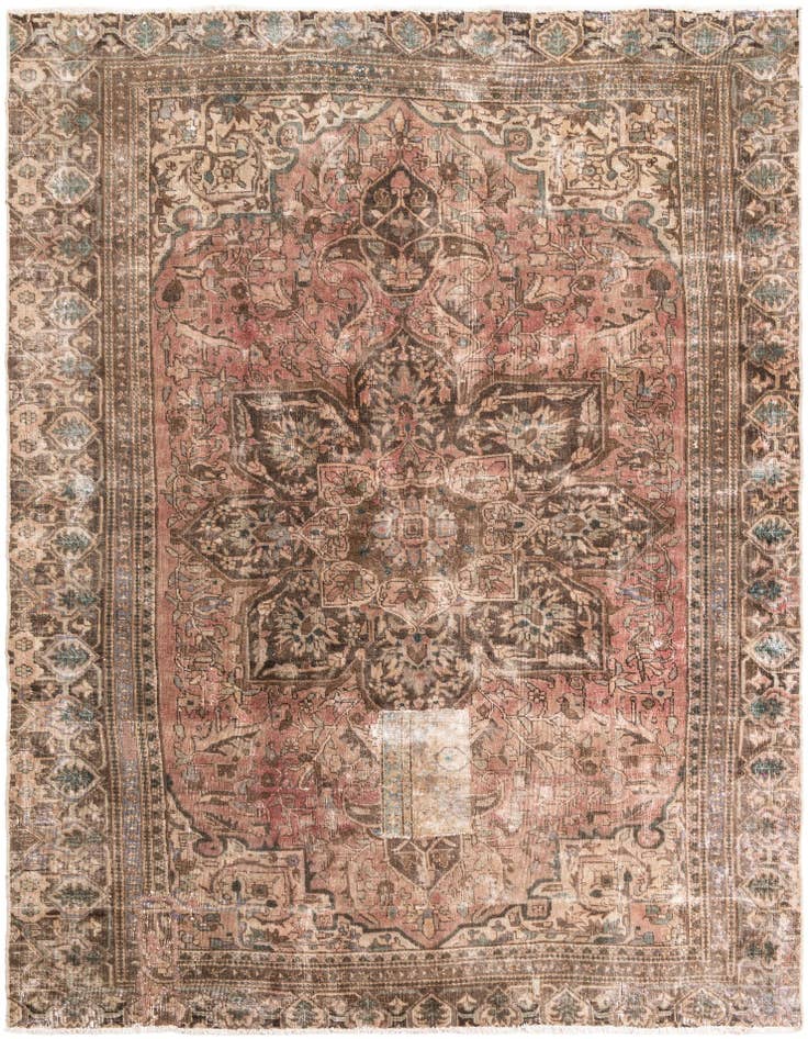 Detail image of 7' 1 x 9' 9 Hand Knotted Ultra Vintage Persian Wool Rug