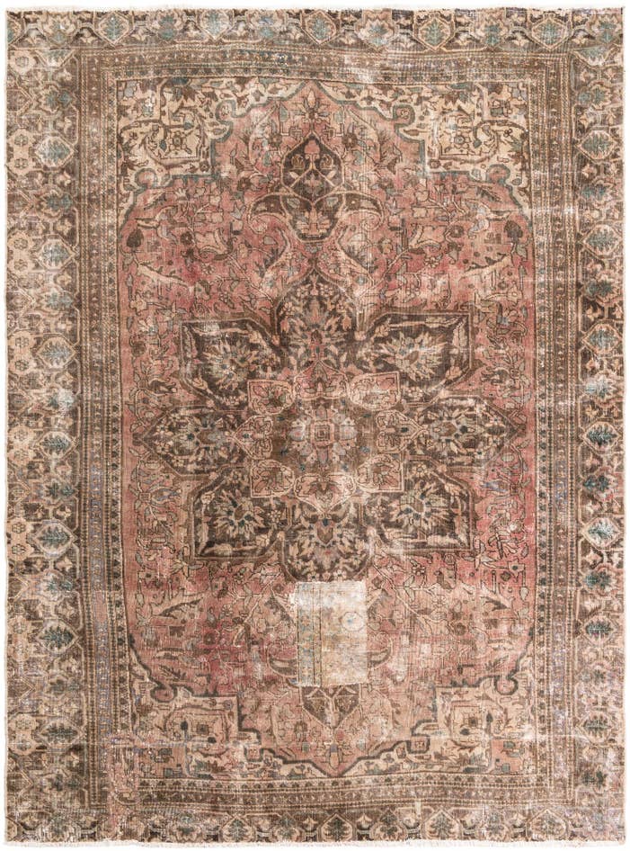 Detail image of 7' 1 x 9' 9 Hand Knotted Ultra Vintage Persian Wool Rug