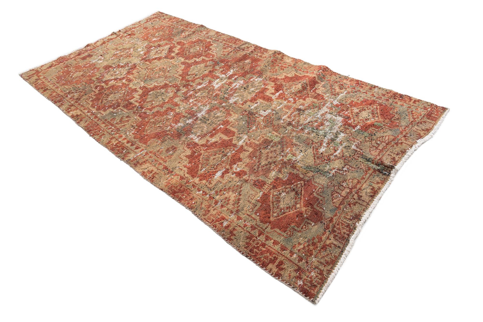 4' x 7' 6 Hand Knotted Ultra Vintage Persian Wool Rug