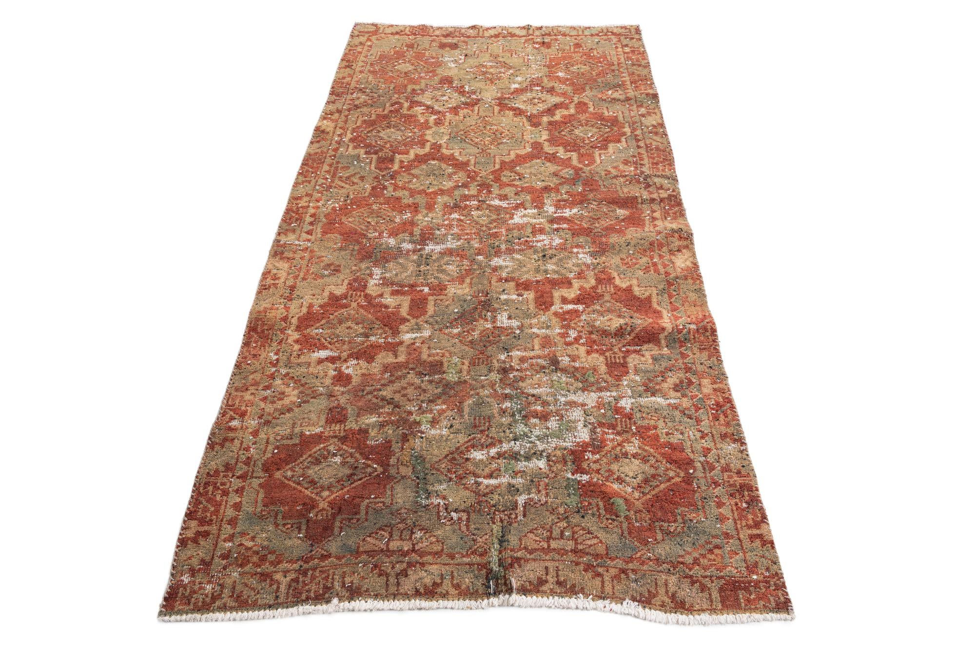 4' x 7' 6 Hand Knotted Ultra Vintage Persian Wool Rug
