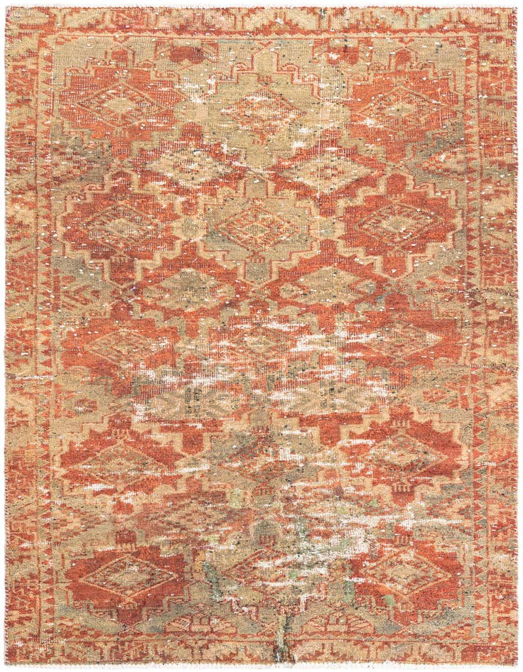 Detail image of 4' x 7' 6 Hand Knotted Ultra Vintage Persian Wool Rug
