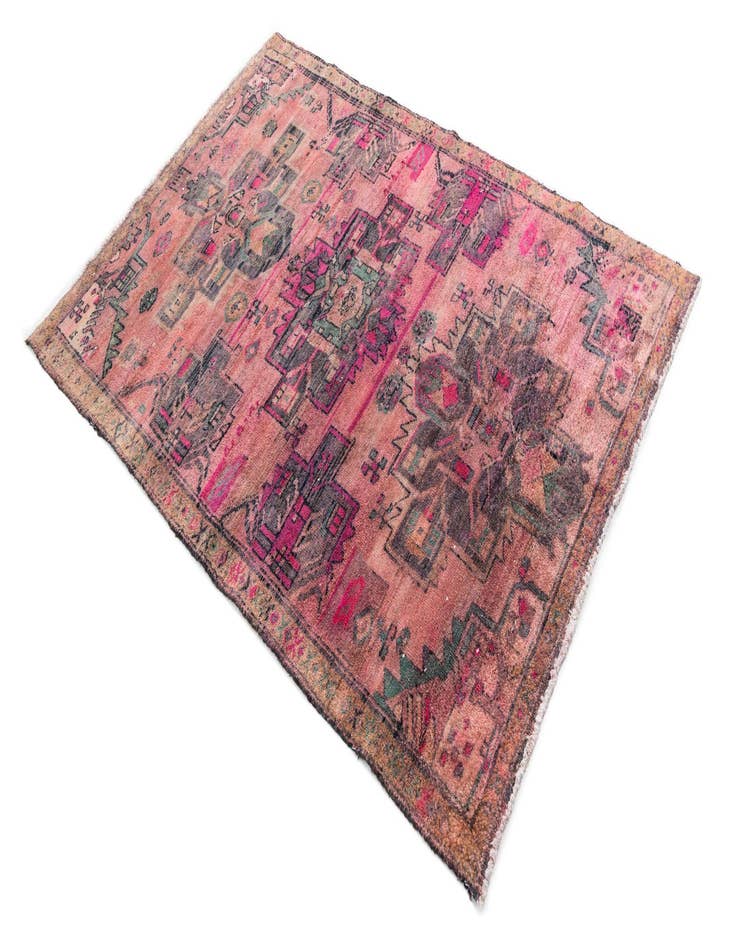 Detail image of 4' 2 x 6'  Hand Knotted Ultra Vintage Persian Wool Rug