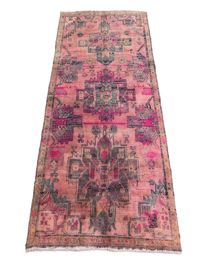 Detail image of 4' 2 x 6'  Hand Knotted Ultra Vintage Persian Wool Rug