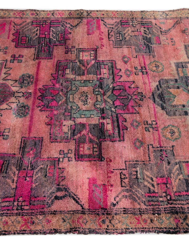 Detail image of 4' 2 x 6'  Hand Knotted Ultra Vintage Persian Wool Rug