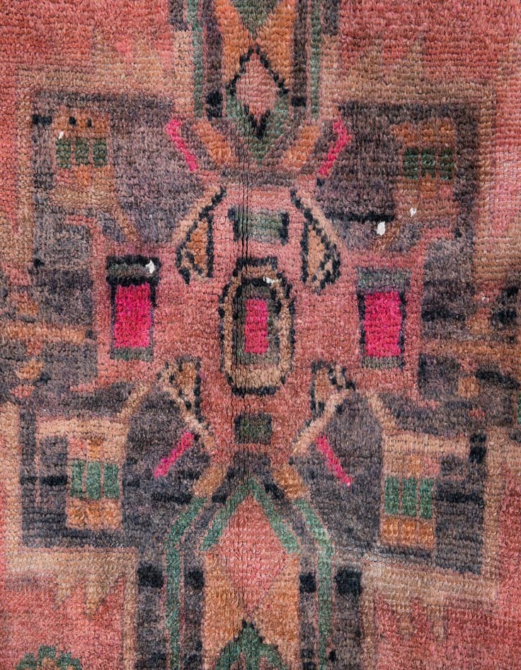 Detail image of 4' 2 x 6'  Hand Knotted Ultra Vintage Persian Wool Rug