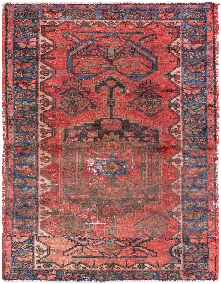 Detail image of 3' 3 x 6' Hand Knotted Ultra Vintage Persian Wool Rug